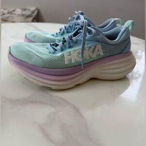 Hoka Sky Blue and Lavender Athletic Shoes
